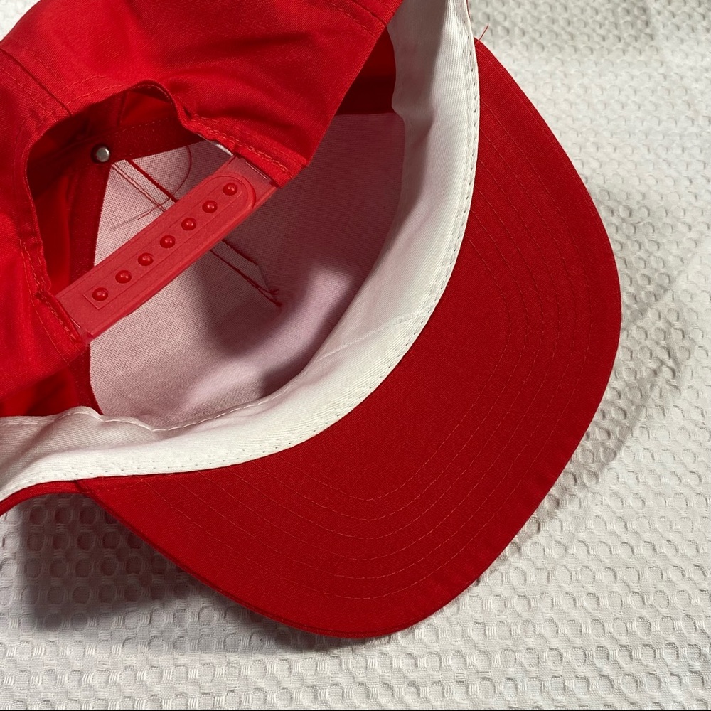 Vintage Hilti Red Hat Trucker Snapback Cap Adjustable; KP Caps; Cotton Polyester - Picture 7 of 11